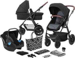 Kinderkraft XMOOV 3-in-1 Travelsystem, Black, Barnevogn