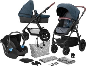 Kinderkraft XMOOV 3-in-1 Travelsystem, Denim, Barnevogn