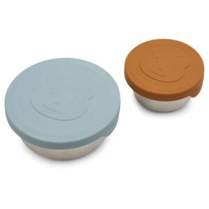 Liewood Snack Box Fiby 2-Pak Mr Bear Sea Blue Mix