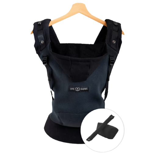 Love Radius Bæresele Inkl. Babyindsats - Hoodie Carrier - Forest Black Love Radius Bæresele Inkl. Babyindsats - Hoodie Carrier - Forest Black