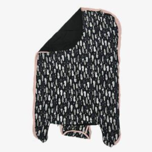 Mamamilla Babynestcover med Fjer - Sort/sort/rosa