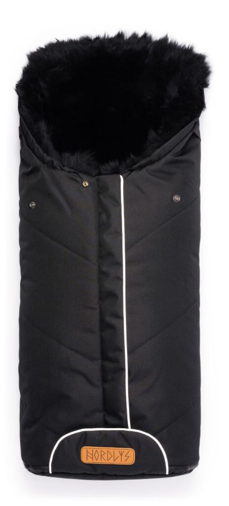 Nordlys Kørepose, Uklippet Lammeskind, Black/Black