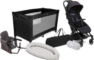 Rejsepakke Beemoo Easy Fly Lux 3 inkl. Weekendseng, Tæppe, Babynest & Stol, Barnevogn