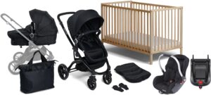 Startpakke Beemoo Move 2-in-1 inkl. Autostol Baby, Base, Tremmeseng & Madras, Barnevogn