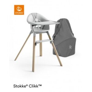 Stokke Clikk højstol Cloud Grey + rejsetaske