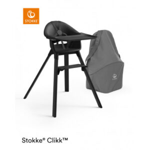 Stokke Clikk højstol Midnight Black + rejsetaske