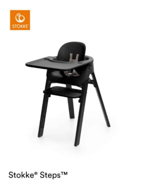 Stokke Steps Stol Inkl. Babyset og Bakke - Sort