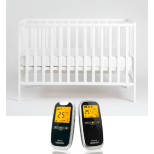 Tiny Republic tremmeseng Pixi hvid 120x60 cm. + Neonate 5800 babyalarm