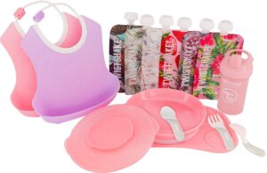 Twistshake Tableware Kit, Lyserød/Lilla/Hvid