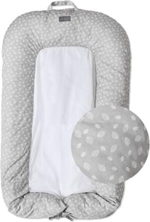 Vinter & Bloom Babynest Nordic Leaf, Calm Grey