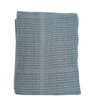Babytæppe Strikket Fra Babydan, Dusty Blue