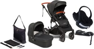Beemoo Maxi 4 Duovogn inkl. BeSafe Autostol Baby & Pusletaske, Black/Black, Barnevogn