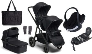 Beemoo Pro Multi Søskendevogn inkl. BeSafe Autostol Baby, Black/Black