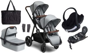 Beemoo Pro Multi Søskendevogn inkl. BeSafe Autostol Baby, Cloud Grey/Black