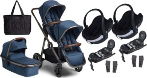 Beemoo Pro Multi Tvillingevogn inkl. BeSafe Autostol Baby, Midnight Blue/Anodized, Barnevogn