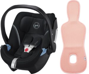 Cybex Aton 5 Autostol Baby inkl. Ventilerende Hynde, Deep Black/Mellow Rose