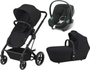 Cybex Balios S Lux 3-in-1 Travelsystem inkl. Aton B2 i-Size, Deep Black, Barnevogn