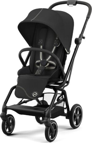 Cybex EEZY S TWIST+ 2 Sulky, Moon Black/Black Leather, Barnevogn