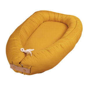 Filibabba ensfarvet babynest golden mustard