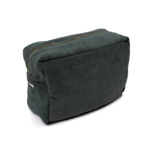 Filibabba stor fløjls toilettaske, pine green