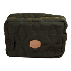 Filibabba stor toilettaske quiltet dark green
