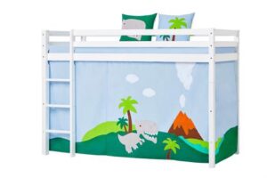 Forhæng, Dino til mellemhøj seng 70x160 cm- Hoppekids