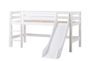 Halvhøj seng delbar m. rutsjebane 90x200 cm Premium - Hoppekids