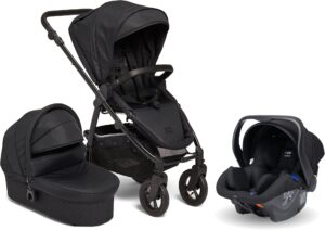 Petite Chérie Heritage 2 Duovogn Inkl. Axkid Modukid Autostol Baby, Black/Black, Barnevogn