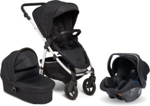 Petite Chérie Heritage 2 Duovogn Inkl. Axkid Modukid Autostol Baby, Black/Silver, Barnevogn