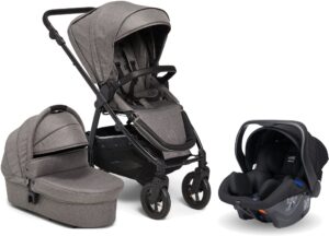 Petite Chérie Heritage 2 Duovogn Inkl. Axkid Modukid Autostol Baby, Grey/Black, Barnevogn