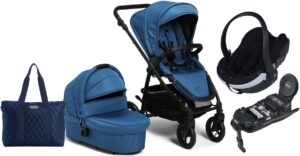 Petite Chérie Heritage 2 Duovogn inkl. BeSafe Autostol Baby, Blue Ashes/Black, Barnevogn