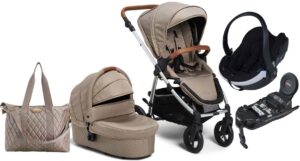 Petite Chérie Heritage 2 Duovogn inkl. BeSafe Autostol Baby, Desert Taupe/Silver, Barnevogn