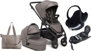 Petite Chérie Heritage 2 Duovogn inkl. BeSafe Autostol Baby, Grey Melange/Black, Barnevogn