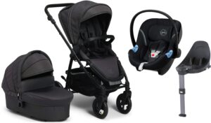 Petite Chérie Heritage 2 Duovogn inkl. Cybex Aton M, Asphalt/Black, Barnevogn