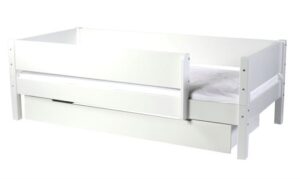 Seng med sengehest og skuffe, Max 200 cm Snow white hvid - Manis-h