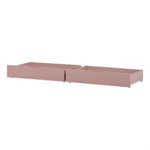 Skuffesæt på hjul, til junior og etagesenge på 190-200 cm, Pale Rose - Hoppekids