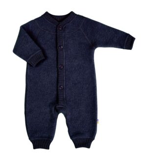 Soft wool køredragt m. knapper fra Joha - Darkblue melange