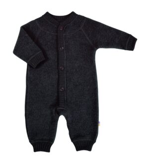 Soft wool køredragt m. knapper fra Joha - Sort