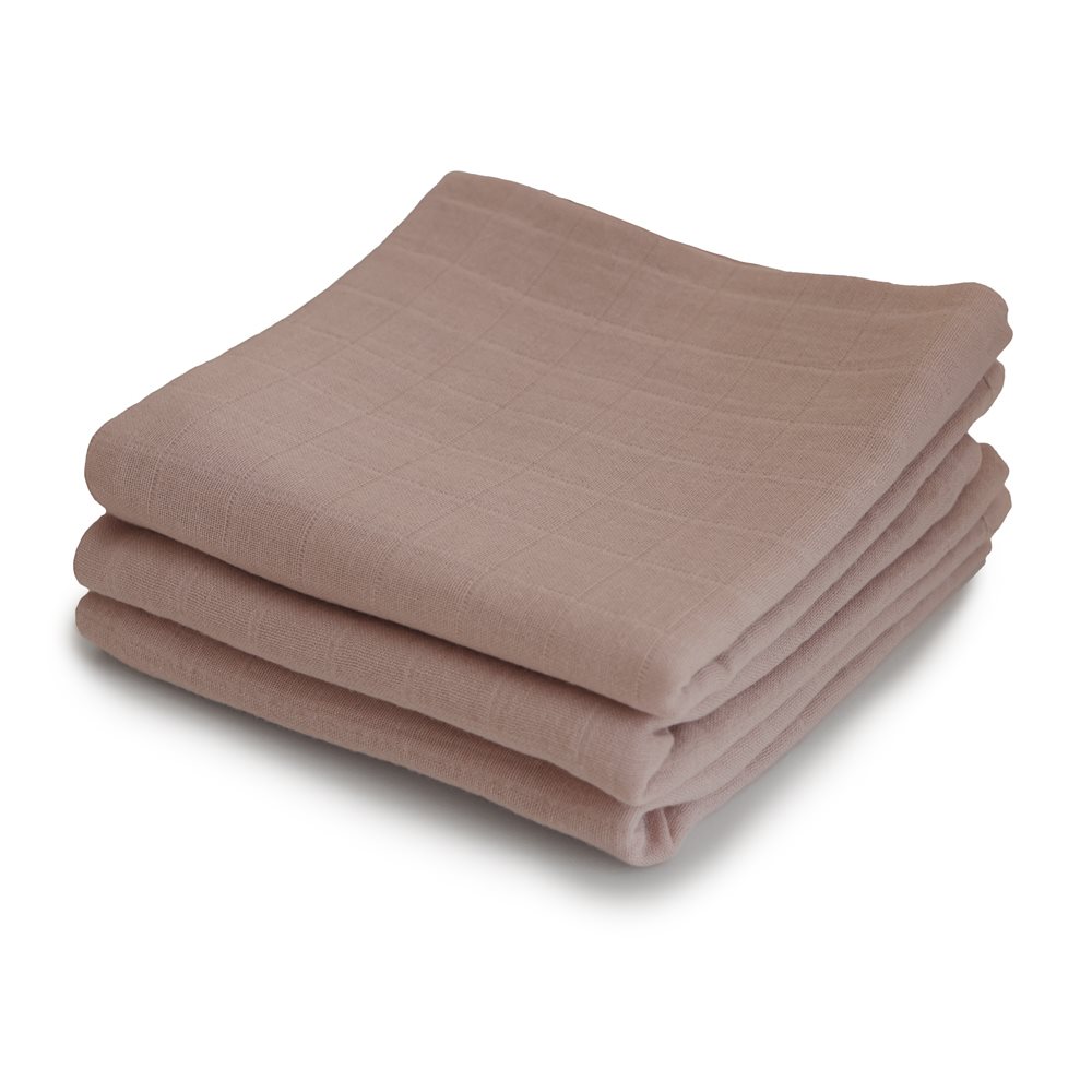 Stofbleer fra Mushie - Muslin Cloth Natural (3-pak) Stofbleer fra Mushie - Muslin Cloth Natural (3-pak)