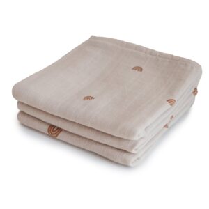 Stofbleer fra Mushie - Muslin Cloth Rainbow (3-pak)