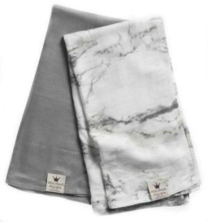 Stofbleer i dob. lag bambus-mix fra Elodie Details - Marble Grey (80x80)