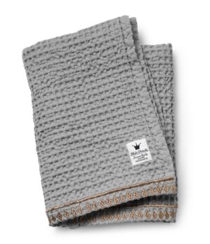 Tæppe i økologisk bomuld fra Elodie Details - Gilded Grey Waffle