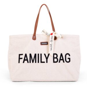 Weekendtaske fra Childhome - Family Bag Teddy Off white