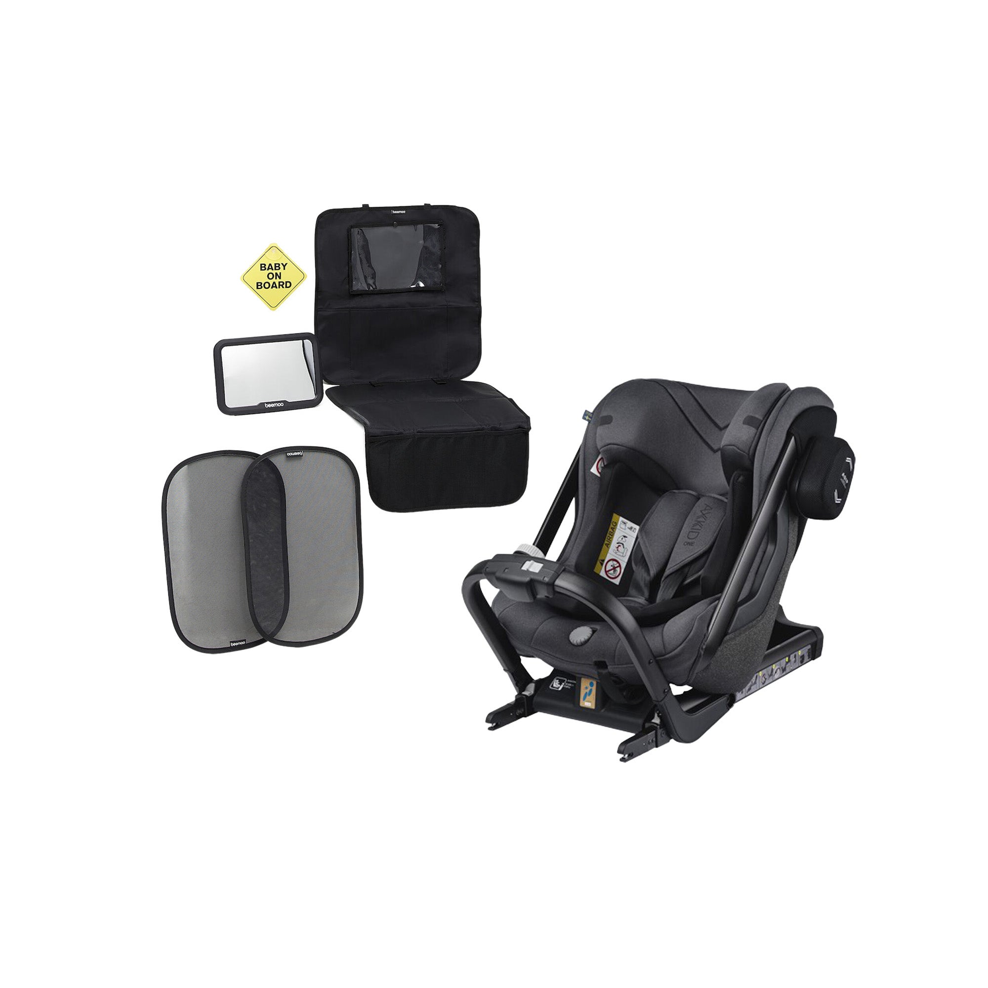 Axkid One 2 Autostol Inkl. Beemoo Tilbehørspakke, Granite Melange Axkid One 2 Autostol Inkl. Beemoo Tilbehørspakke, Granite Melange