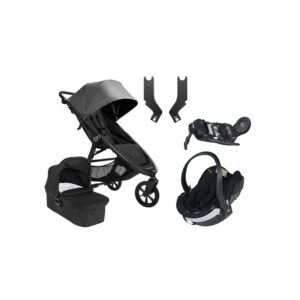 Baby Jogger City Mini GT 2.1 Duovogn inkl. BeSafe iZi Go Modular X2 i-Size Autostol Baby & Base, Stone Grey/Jet Black