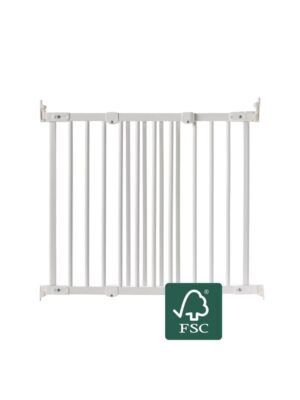 BabyDan FlexiFit sikkerhedsgitter træ, hvid, 69-106,5 cm