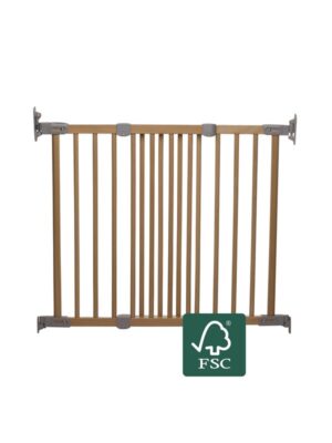 BabyDan FlexiFit sikkerhedsgitter, træ/grå, 69-106,5 cm