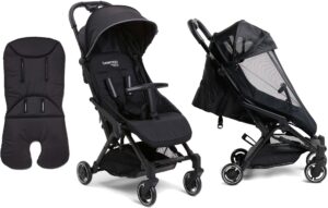 Beemoo Easy Fly Lux 3 Klapvogn inkl. Memory Foam Hynde & Breezy Kaleche, Black