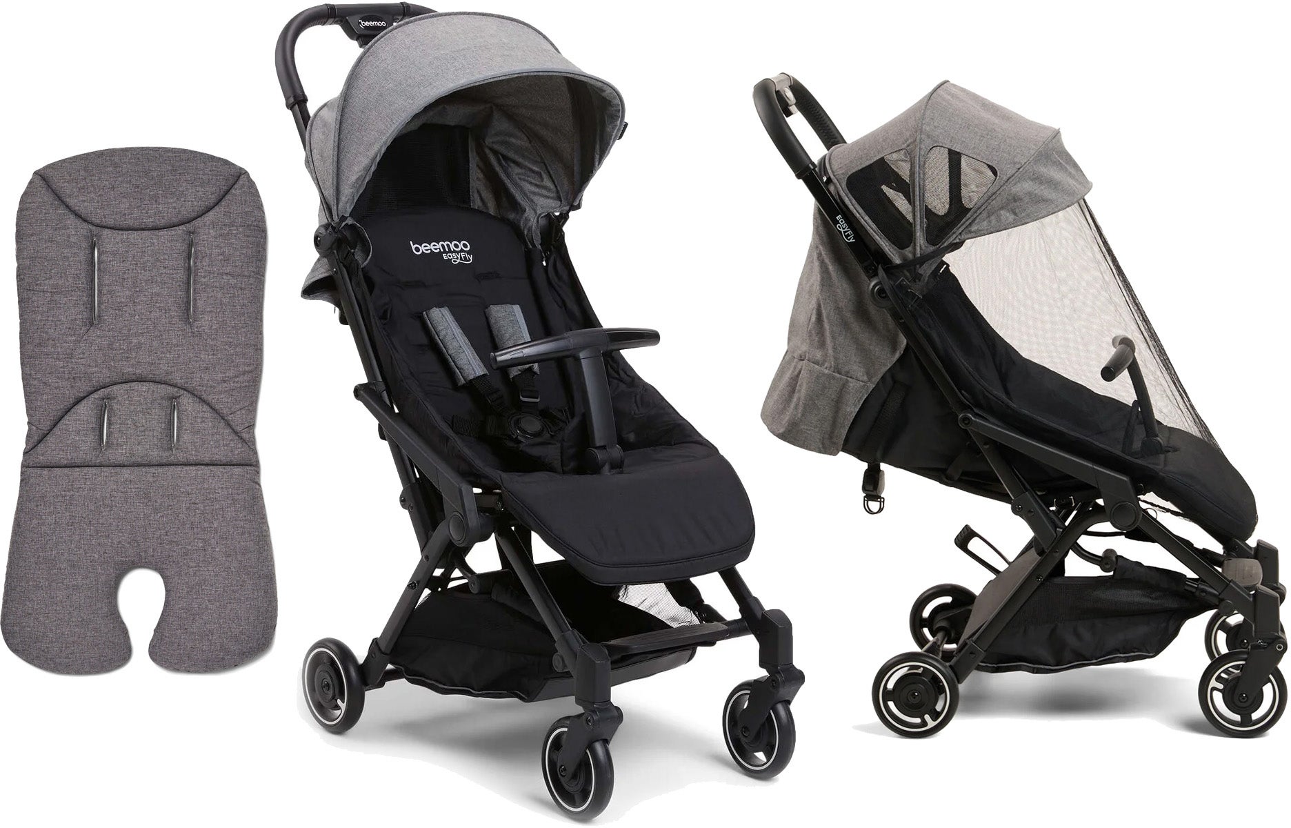 Beemoo Easy Fly Lux 3 Klapvogn inkl. Memory Foam Hynde & Breezy Kaleche, Grey Mélange Beemoo Easy Fly Lux 3 Klapvogn inkl. Memory Foam Hynde & Breezy Kaleche, Grey Mélange