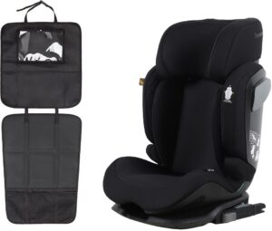 Beemoo Recline i-Size Autostol inkl. 3-in-1 Sædebeskyttelse, Black Stone